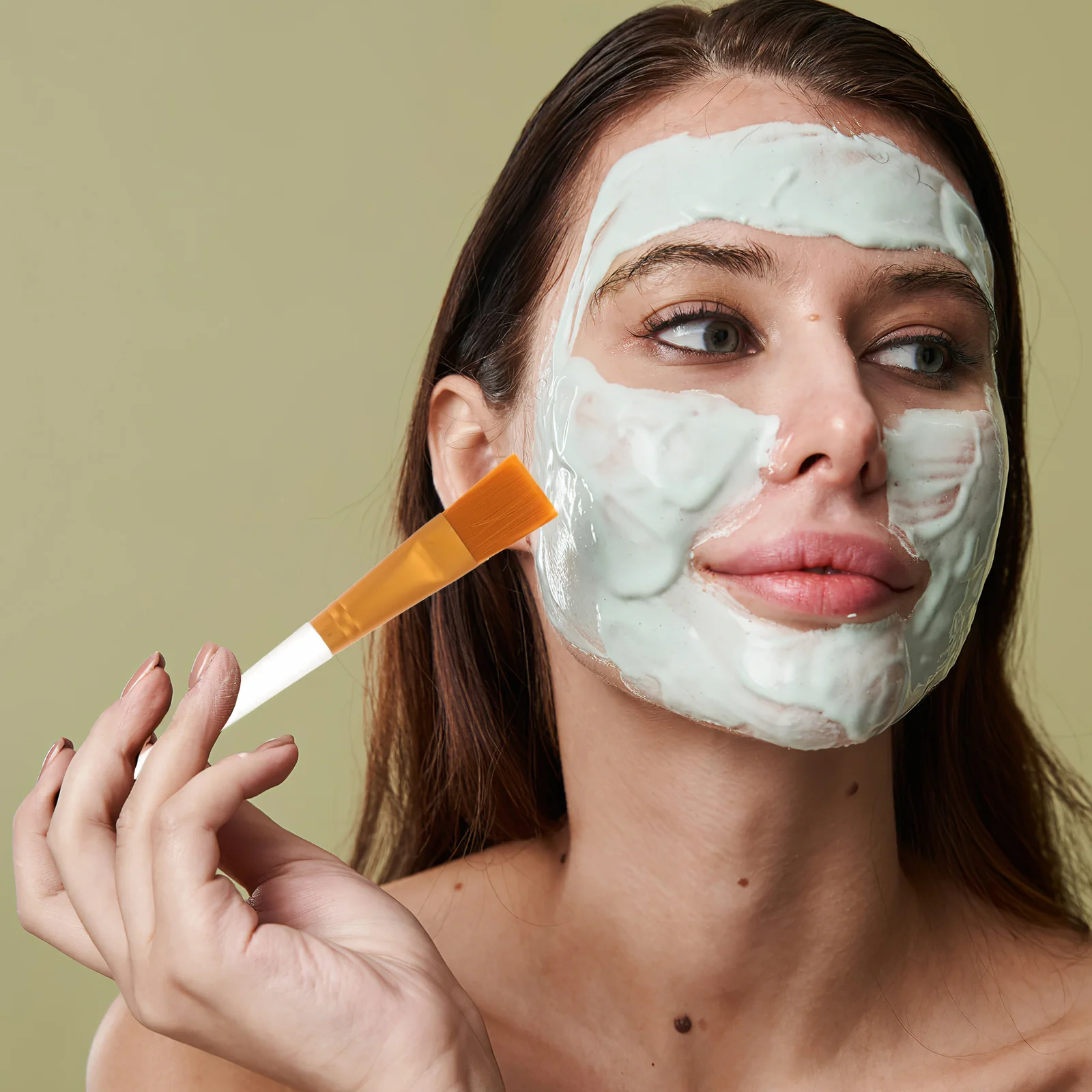 

5Pcs Makeup Brushes Soft Bristles Clear Handle Suitable for Facial Mask Application Facial Mask Brush Makeup Brush