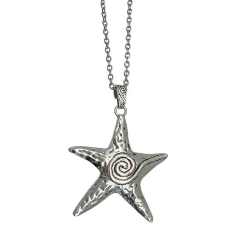 Y166 Big Five-pointed Star Necklace Female Temperament Niche Net Red Collarbone Chain Korean Version Student Simple Jewelry