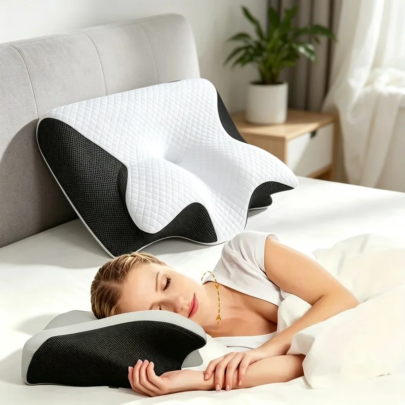 Ergonomic Cotton Body Support Pillow, Soft Lightweight Sleeping Cushion for Multi‑Position Sleepers, Bedroom Rest Accessory