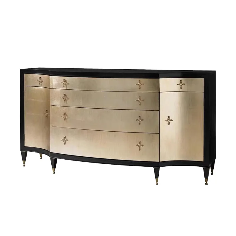 American style light luxury entryway cabinet, neoclassical solid wood dresser cabinet, sideboard, postmodern bedroom TV cabinet