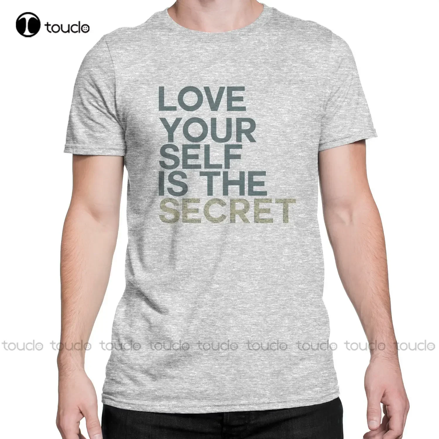 Men'S T-Shirt Newest Love Yourself Is The Secret Mens Tee Swag Seen on Lenny Kravitz T-shirt Base Shirt fashion funny new