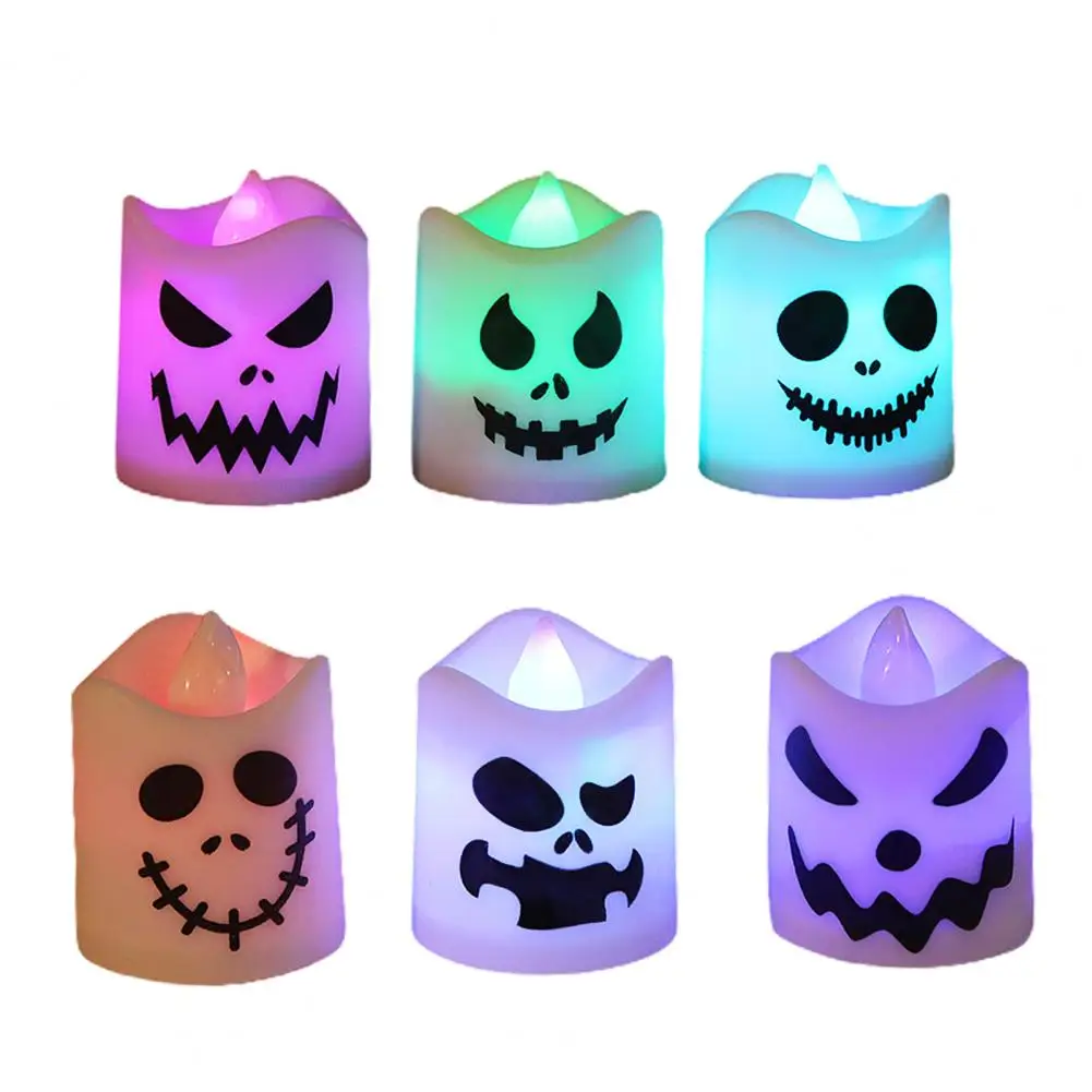 

Halloween Candle Lights Plastic Ghost Candles Set Spooky with These 6pcs Halloween Ghost Pumpkin Led Candle Lights for Home