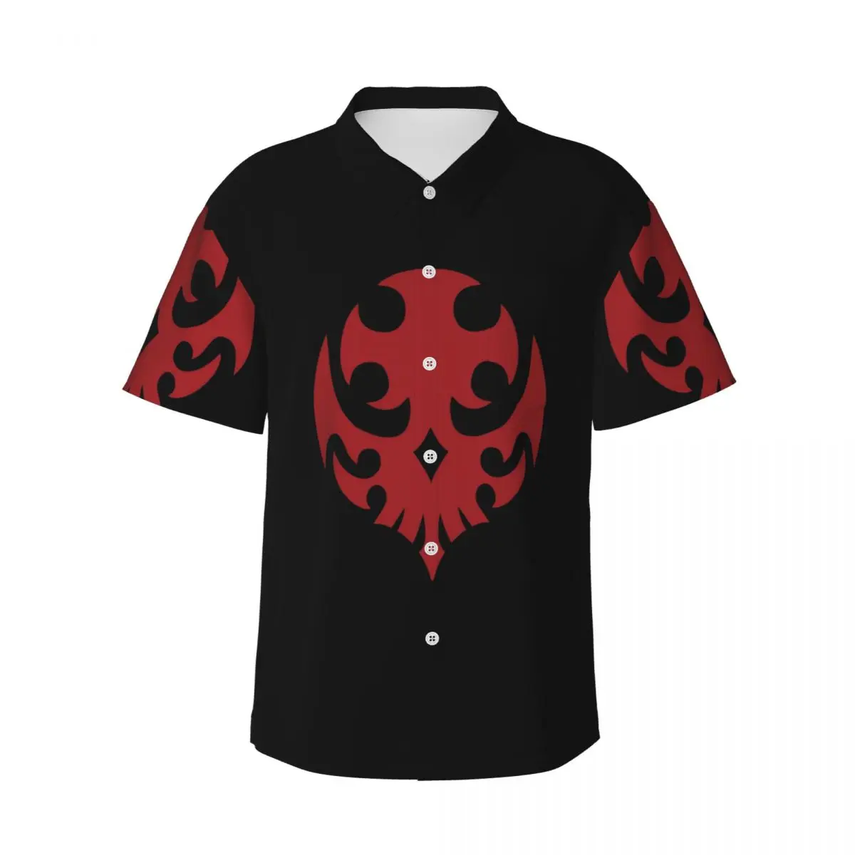 

Neo The World Ends With You Reaper Men's Shirts Hawaiian Short Sleeve Shirt Casual Button Tops for Summer Beach