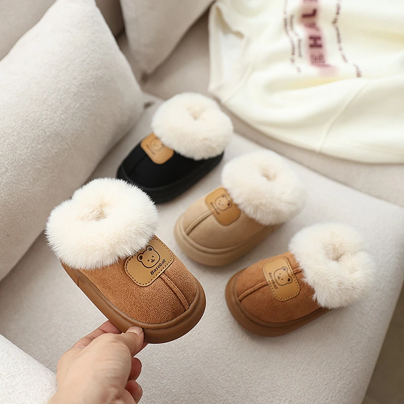 

Children's Winter Boots for Girl 2025 Outdoor Boys Fashion Plush Boots Warn Furry Soft Kids Causal Cotton Shoes Thick Bottom New