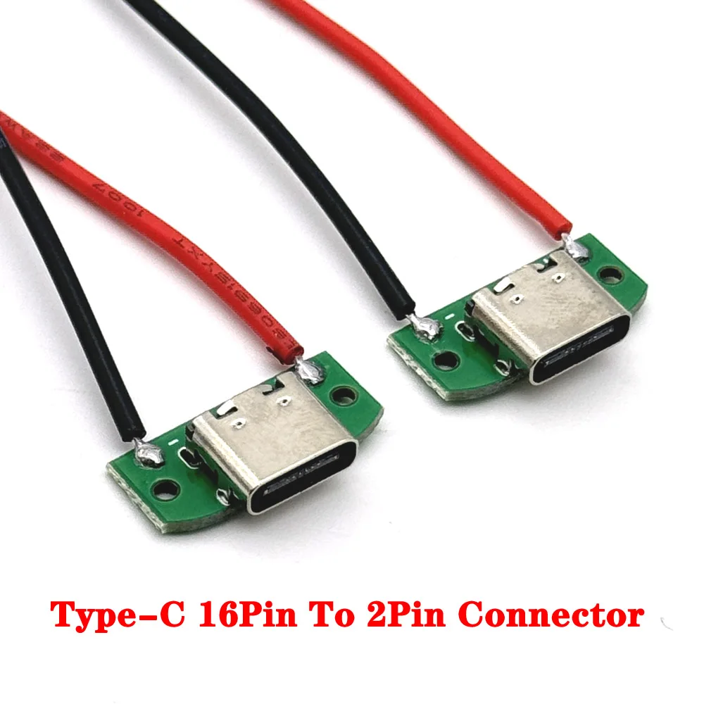 

TYPE-C USB 16Pin To 2Pin DIP Adapter Female Connector B Type PCB Converter Breadboard USB Board Mother Seat With Wire