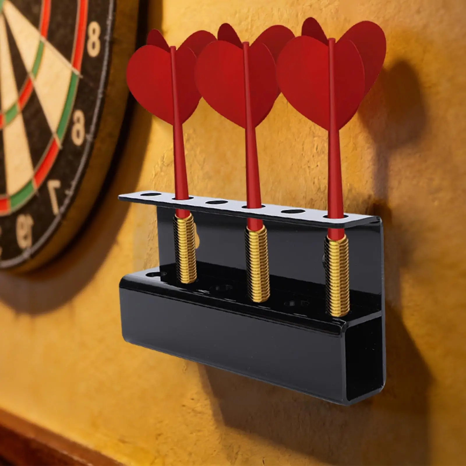Desktop Dart Display Stand Acrylic 6 Slot Darts Organizer Rack for Game Room Bar and Home Setup