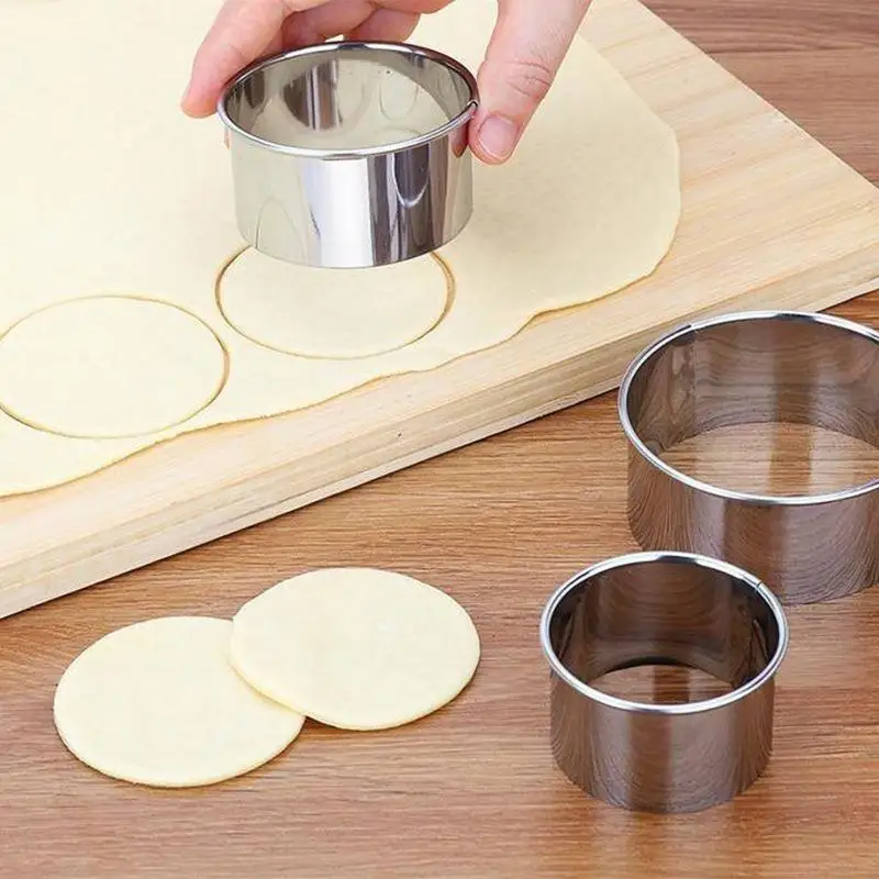 Hot Sale Stainless Steel Dumpling Maker Kit – 3 Size Round Jiaozi Wrapper Cutters & Press Molds For Home Baking Cookies