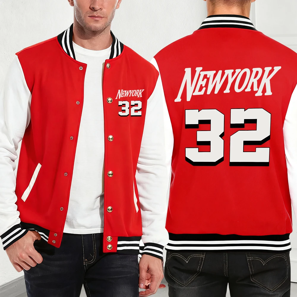 

New York 32 Letter Printing Men'S Jackets Cotton Basics Pocket Baseball Jersey Winter Fleece Warm Coats Hip Hop Men Streetwear