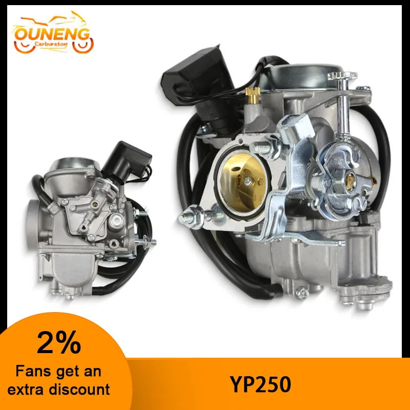 Carburateur de moto YP250 pour Yamaha majesté 250 Linhai 250 YP 250 250cc Vergaser Linhai 260cc Marquis Te-250cc Scooter ATV