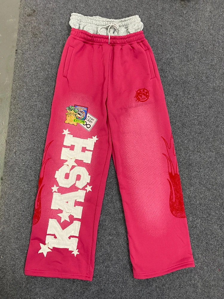 

Модные брюки в стиле High Street: трендовые повседневные брюки унисекс свободного прямого кроя с вышивкой и принтом