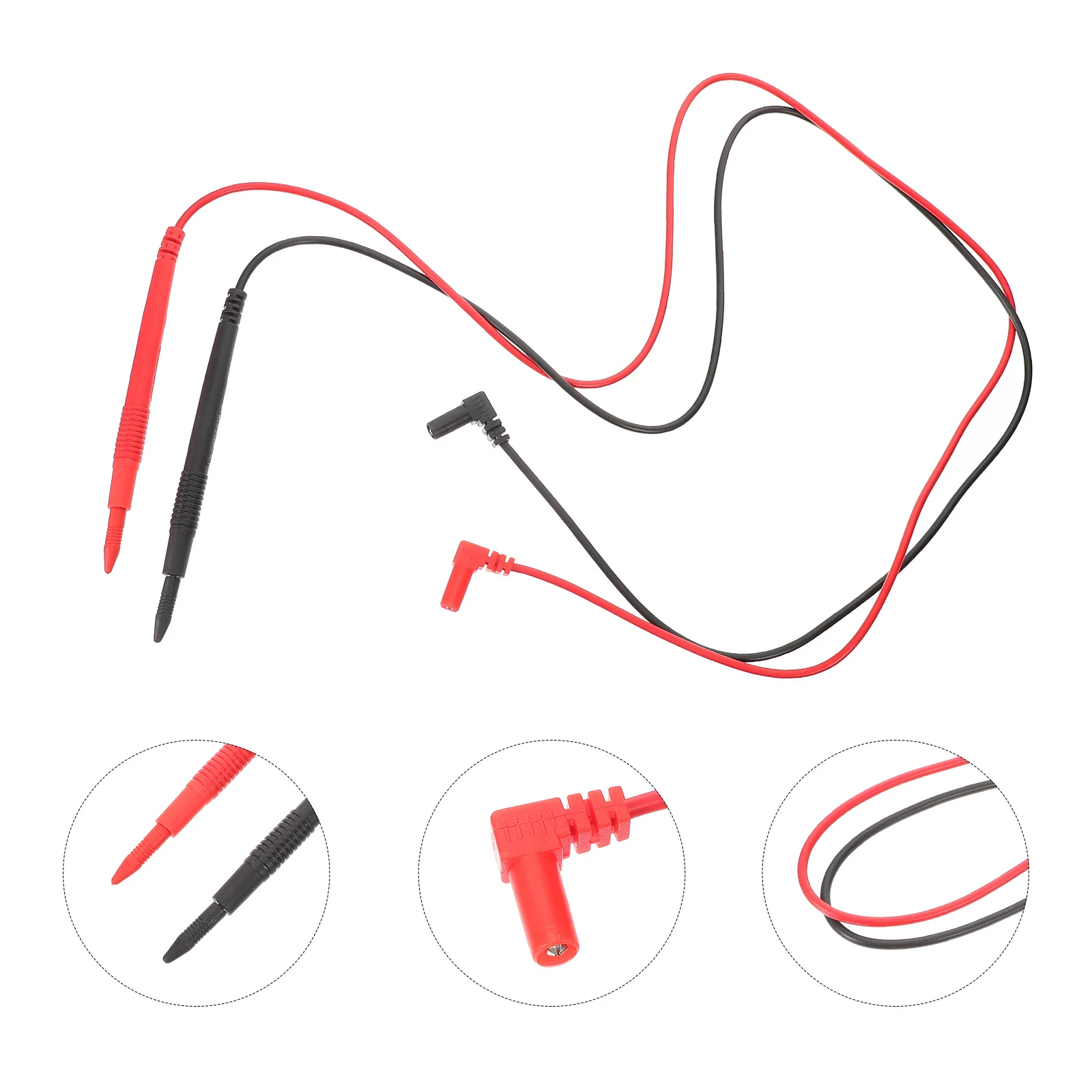 

2Pcs Multimeter Test Lead High Durability Silicone Copper Multi Meter Probe Precise Measurement Test Leads for Volt Meter