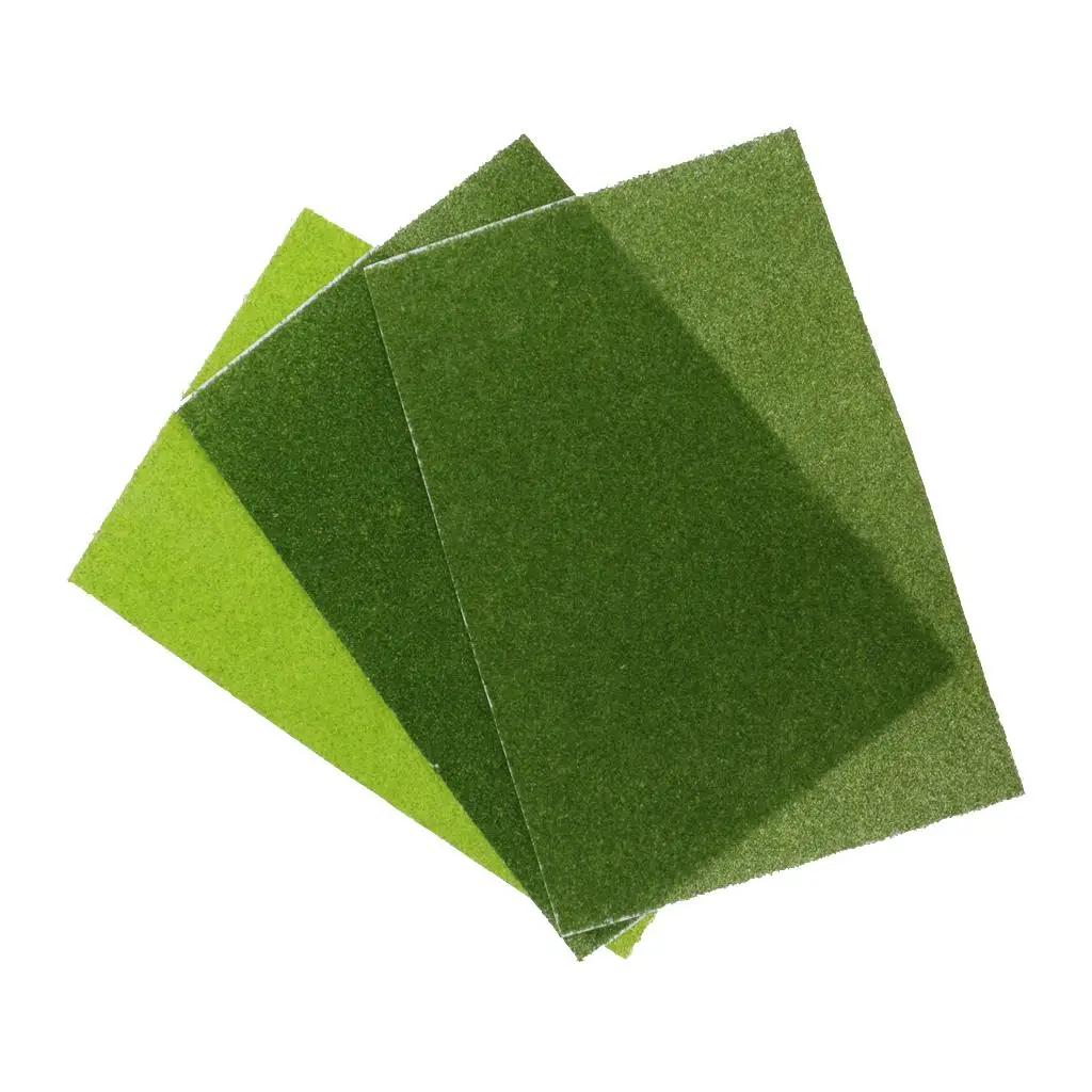 Artificial Lawn Turf Green Model Grass Mat Plastic Simulation Grassland for Train Diorama Landscape Scenery Layout