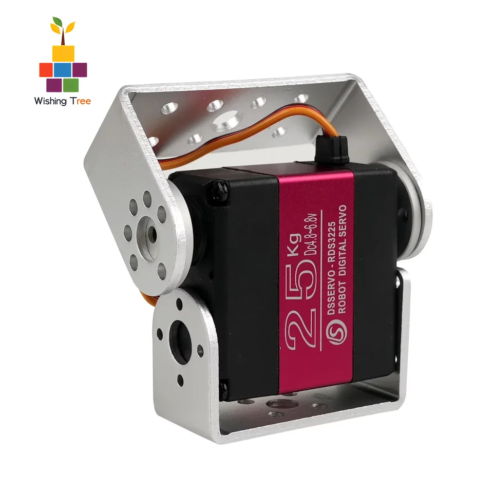RDS3225 Digital 25KG Waterproof IP66 Metal Servo 6V 180/270 Degree Dual-Shaft Motor Components for Robotics/RC Models
