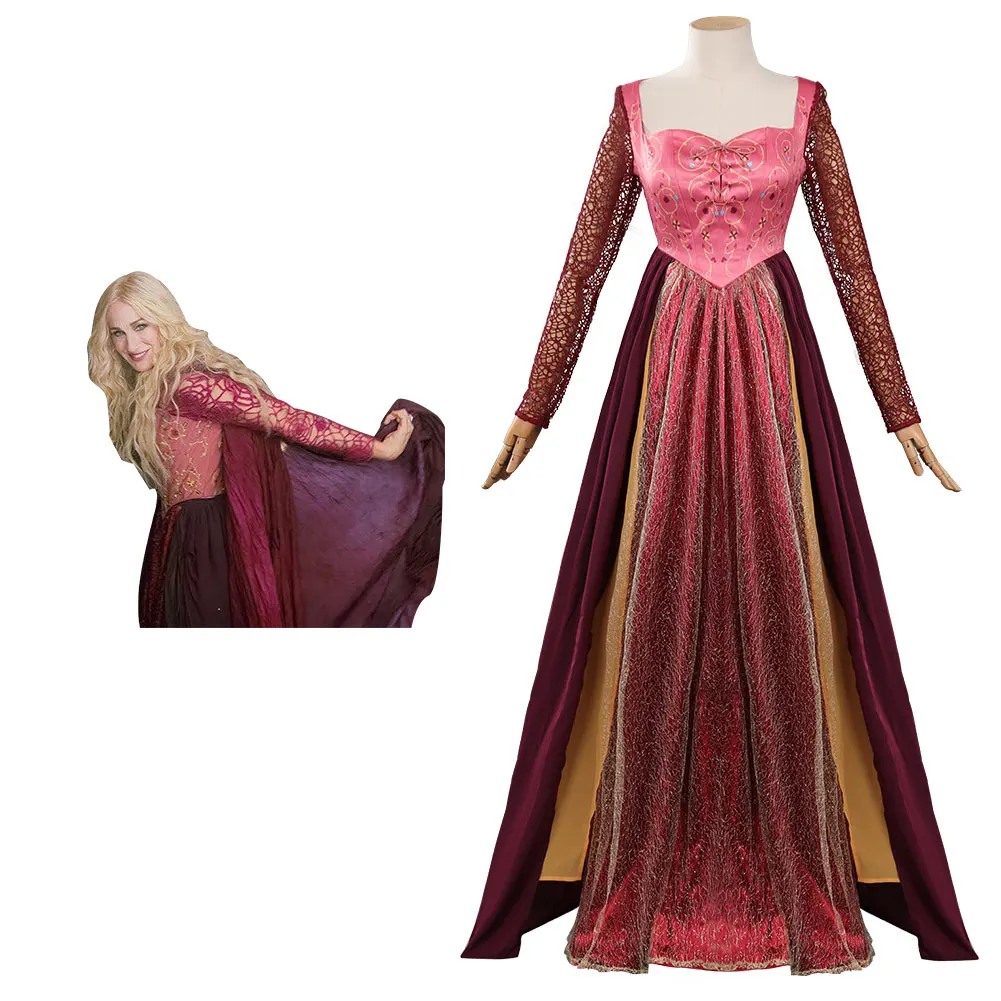 Disfraz de Cosplay para niños, conjunto de disfraz de Sara/Mary/Winifred Sanderson para Halloween y Carnaval