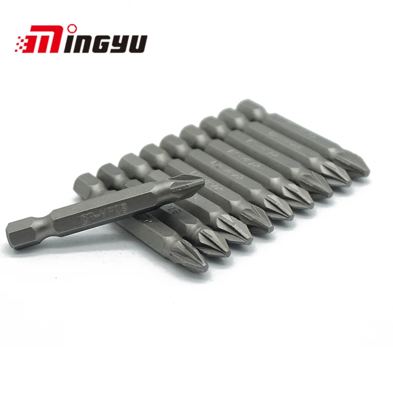 

10PCS 50mm 1/4 Inch Shank PH0 PH1 PH2 PH3 PZ0 PZ1 PZ2 PZ3 Screwdriver Bit Set Cross Phillips Pozi Screw Driver Bits Hand Tool