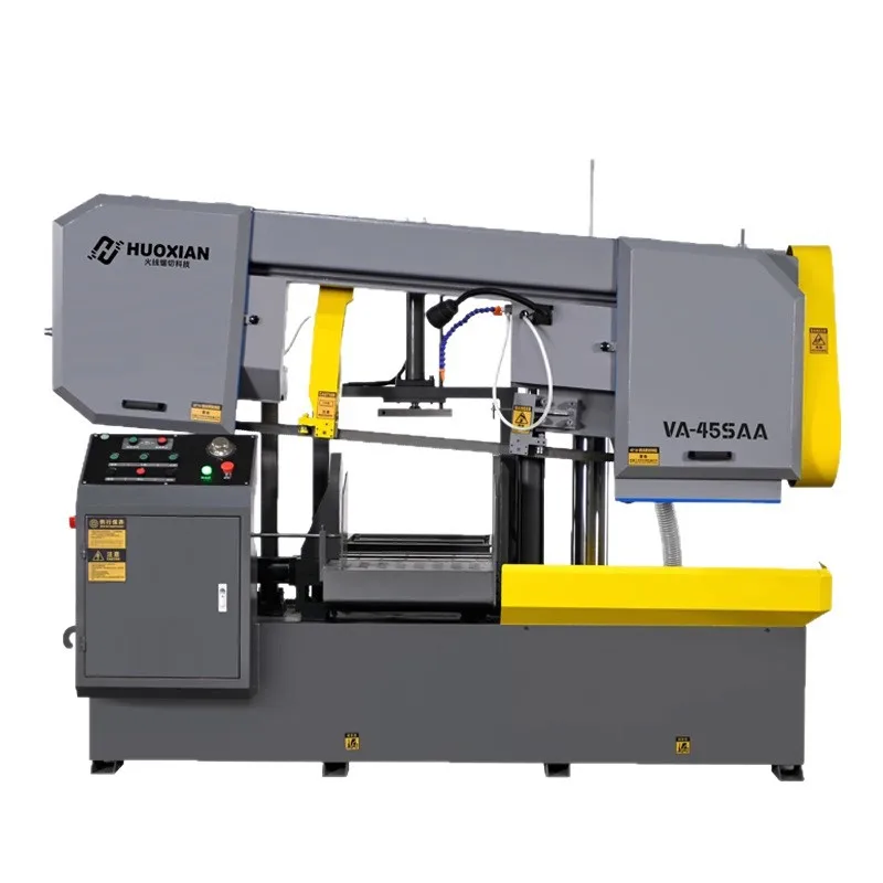 

#h Hydraulic Semi-Automatic Band Saw Machine For Metal Cutting 45-Degree Angle Stainless Steel Pipes 4kw Motor 450mm Capacity