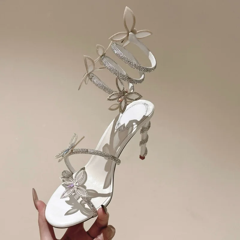 Nuovi sandali stile con strass scarpe estive sexy con temperamento tacco alto donna Zapatos Mujer