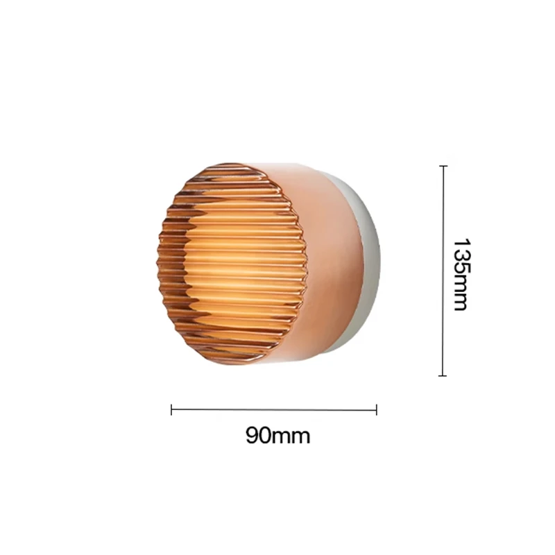 IWHD Amber Glass LED Wall Lamp Sconce Aluminium Bedroom Bedside Bathroom Mirror Stair Light Nordic Modern Wandlamp Applique