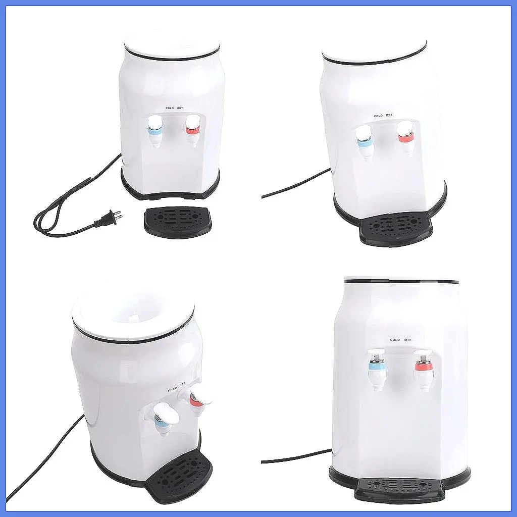 500W Top Loading Water Cooler Dispenser, Hot & Cold Water for Home Office Dormitory, White Countertop Design