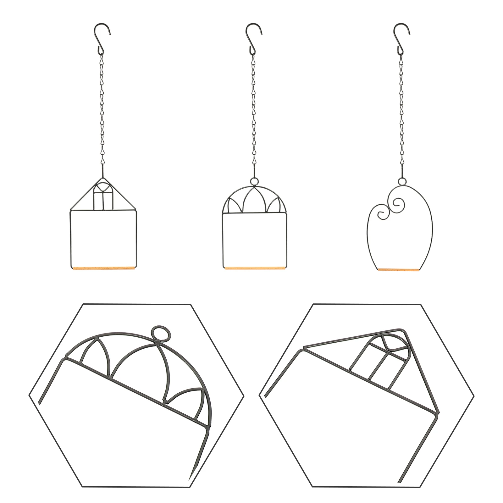 

3 set 3 Sets Portable Stand Rack Perch Swing Metal Outdoor Wear-Resist Hanging Bird Swing Iron Frame Plaything Training Supplies