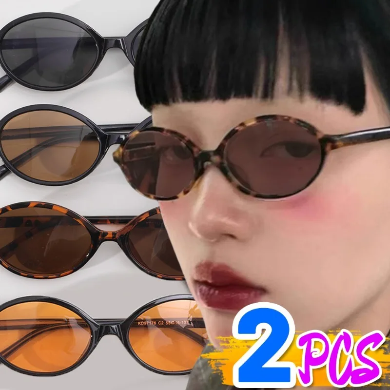 Sexy Small Oval Leopard Sunglasses Women Vintage Ins UV400 Protection Girls Glasses Hip-hop Fashion Sunscreen Eyepieces Eyewear