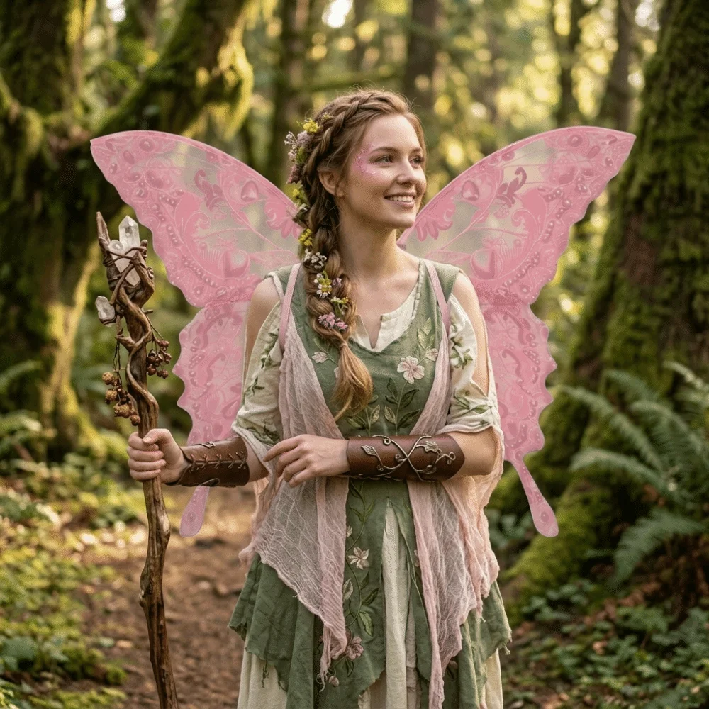 Creative Adults Kids Fairy Wings Colorful Handmade Fairy Costume Wing Foldable Lightweight Dress Up Wings Dress Up Accessories