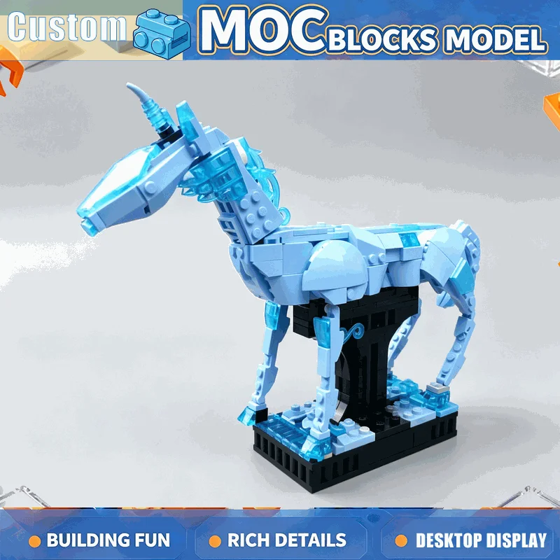 587 pièces MOC Modèle de Licorne Magique Fantastique Patronus Blocs de Construction Personnalisés DIY Assemblage Créatif Jouet Éducatif Cadeaux de Collection