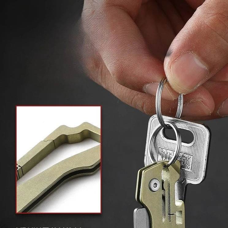 Titanium Alloy Mini Folding Knife for Unpacking and Express Delivery Portable Hanging Buckle Multifunctional Creative Hand Tool