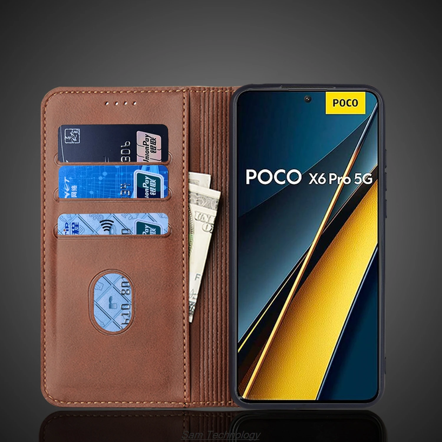 Magnetic attraction Leather Case for Xiaomi POCOPHONE POCO X6 Pro 5G Holster Flip Cover Case Wallet Phone Bags Fundas Coque