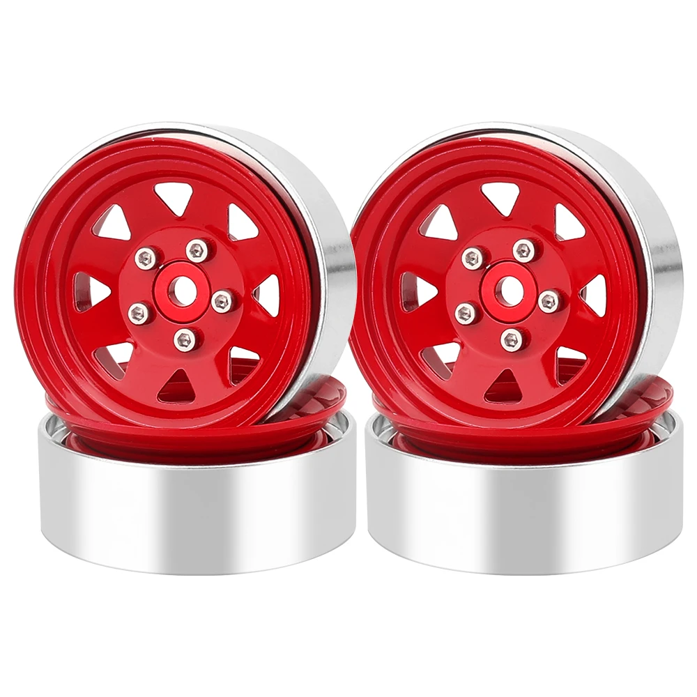 

4Pcs 1.9" Metal Beadlock Wheel Rims Hubs, 1/10 RC Crawler Upgrade Parts for AXIAL SCX10 SCX10 III CC01 D90 Remote Control Car