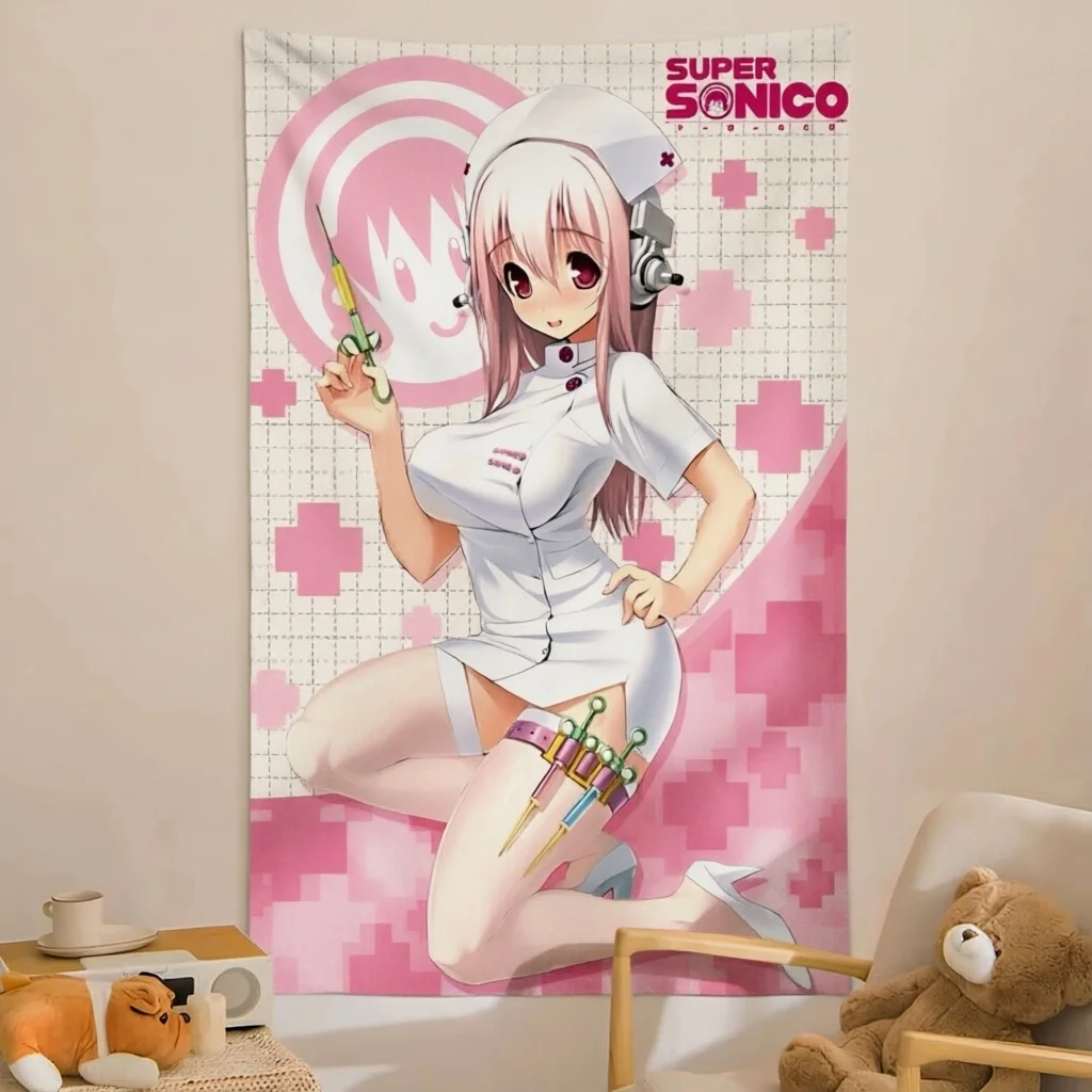 1pc S-Super S-Sonico Nurse Uniform Tapestry Suitable For Home Bedroom Dorm Wall Decoration Perfect Gift For Friends