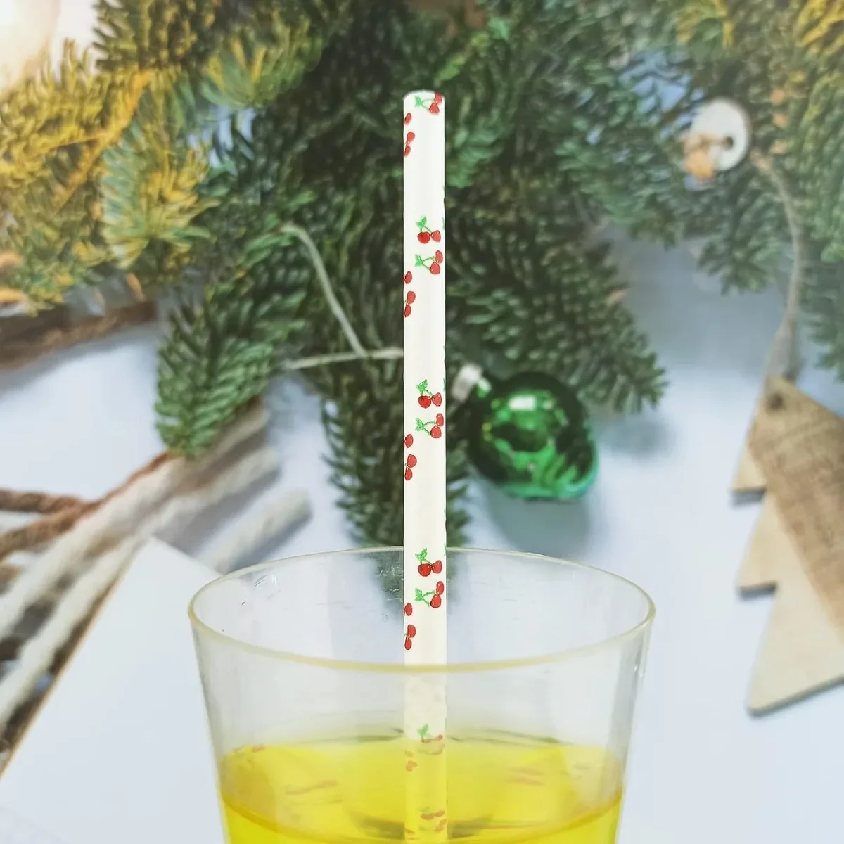 25 قطعة القش الورقية الملونة القابل للتصرف الوردي الكرز شفاطات للشرب عصير طفل حفل زفاف وعيد ميلاد لوازم الديكور استحمام الطفل