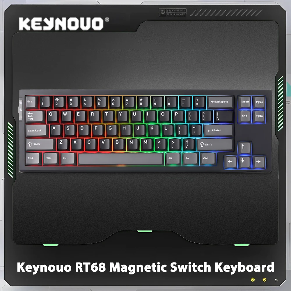 

Клавиатура Keynouo RT68 с магнитным переключателем, игровая клавиатура с RGB-подсветкой и быстрым запуском, аксессуары для игр на заказ, подарок