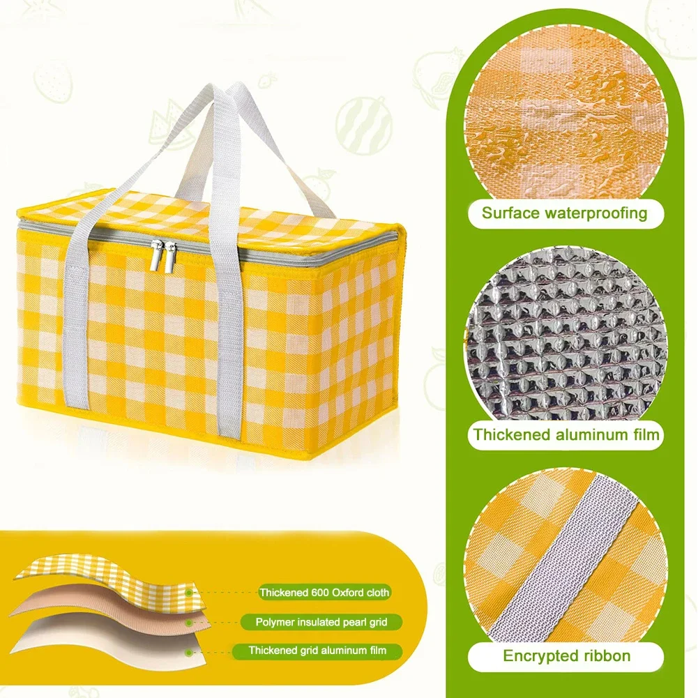 Borsa termica per Picnic di grande capacità borsa termica per alimenti da campeggio all\'aperto borsa per cesto per barbecue per borse termiche per