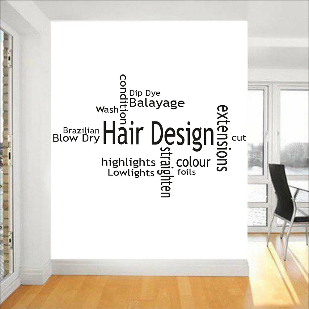 Hair Shop Vinyl Wall Decal Spa Barber Shop Hair Shop Salon Lettering Quote Wall Sticker Window Glass