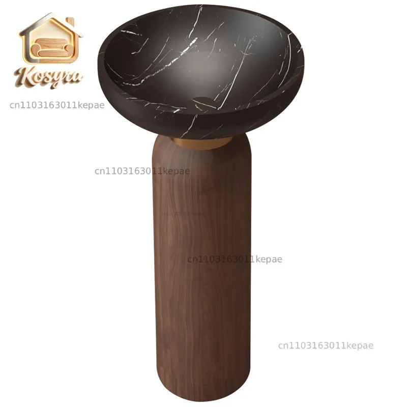 

Chinese retro style designer column basin floor-to-ceiling integrated art wash basin personalized creative homestay wash table
