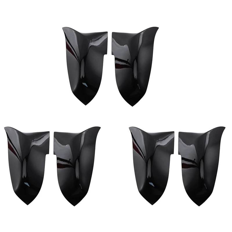 

6X For Bmw F20 F21 F87 M2 F23 F30 F36 X1 E84 Gloss Black Side Mirror Cover Cap Rearview -M4 Style(Bright Black)