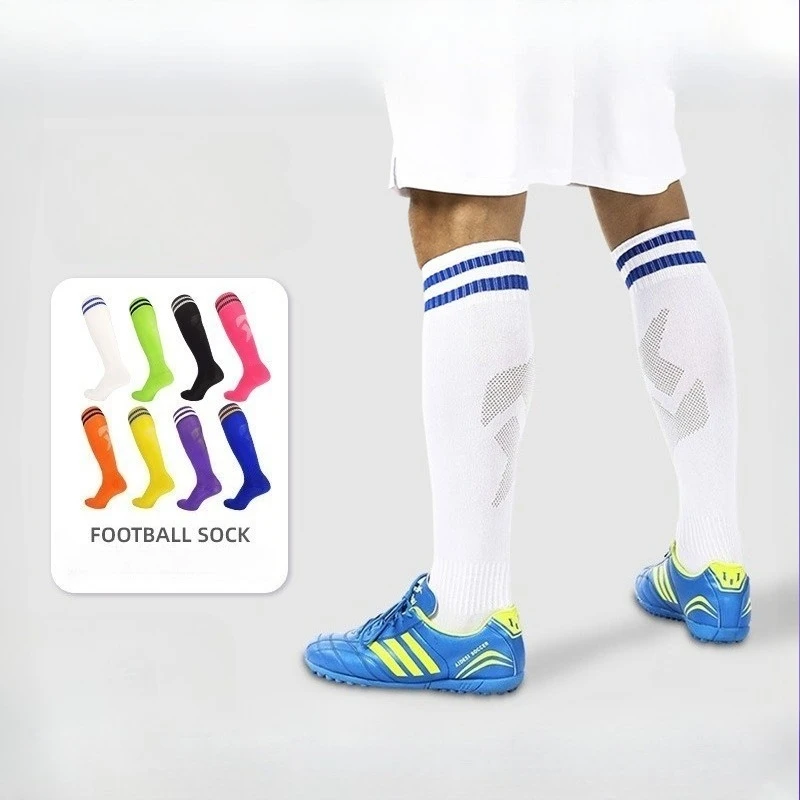 

Summer Thin Football Socks High Tube Striped Sports Socks Breathable Moisture Wicking Training Socks