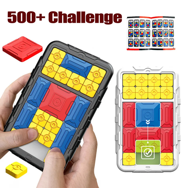 Slide Block Brain Game Challenge Huarong Road Brain Teaser Sliding Puzzles Logical Thinking Interactive Toy Board Game