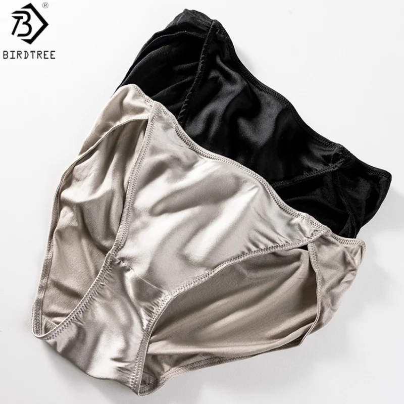 

Трусы Birdtree, 19 мм, 93% шелк, 7% спандекс, женское эластичное атласное тонкое нижнее белье, удобное нижнее белье, новинка для здоровья A5O543JF