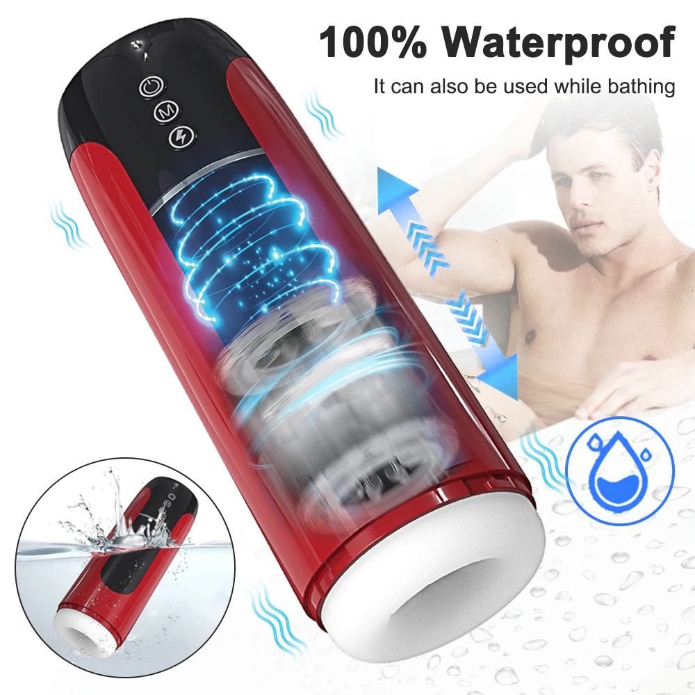 New Automatic Male Masturbator Inner Telescopic Vibration Blowjob Masturbation Cup Sex Toys for Men Adult Goods IPX7 Waterproof