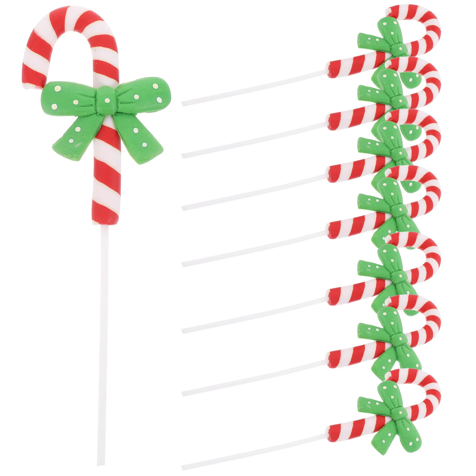 8 قطعة كعكة عيد الميلاد الديكور يختار بوليمر كلاي قصب الحلوى كعكة القبعات العالية الحلي للحزب كب كيك الكعك الحلوى ديكور