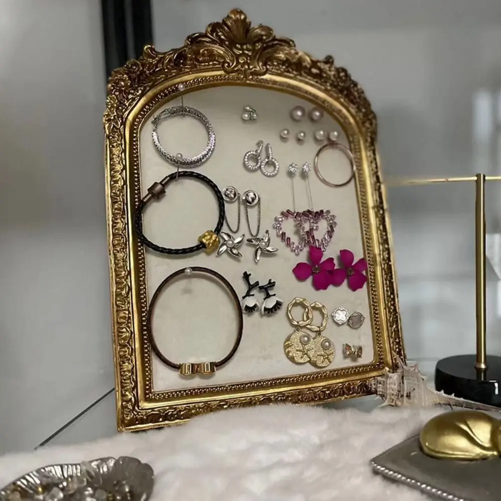 Flower pattern Photo Frame Necklace Stand Handmade Vertical Pendant Chain Display Rack Space Saving Multi-functional