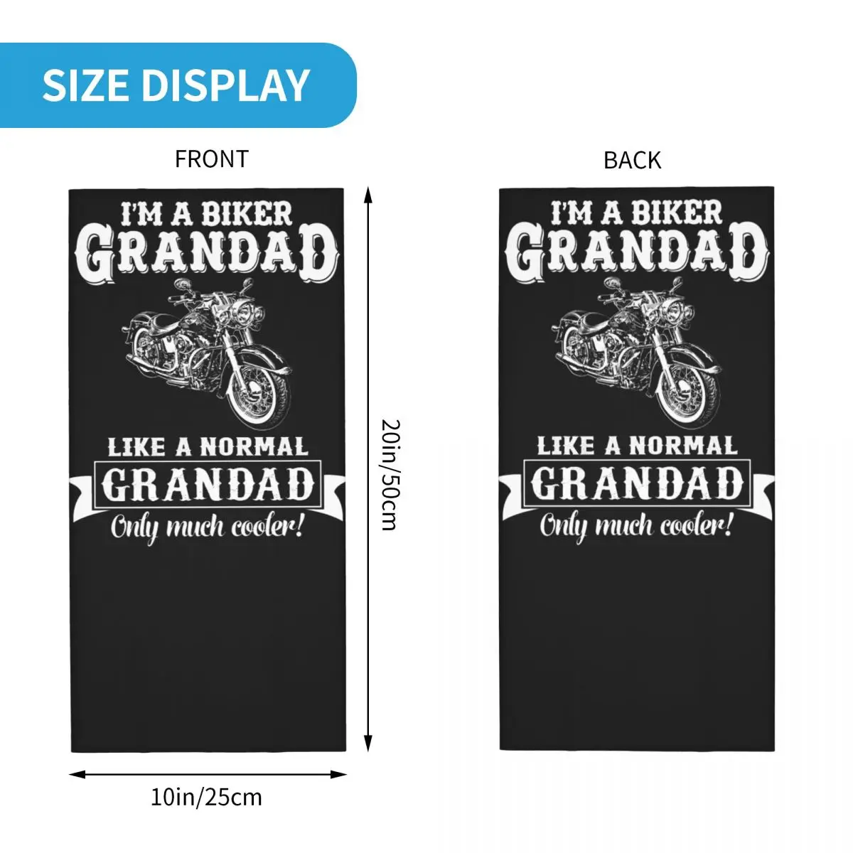 Biker Grandad Like Normal Grandad Only Cooler Art Bandana Neck Gaiter Printed Motorcycle Club Motorcycles Moto Face Mask