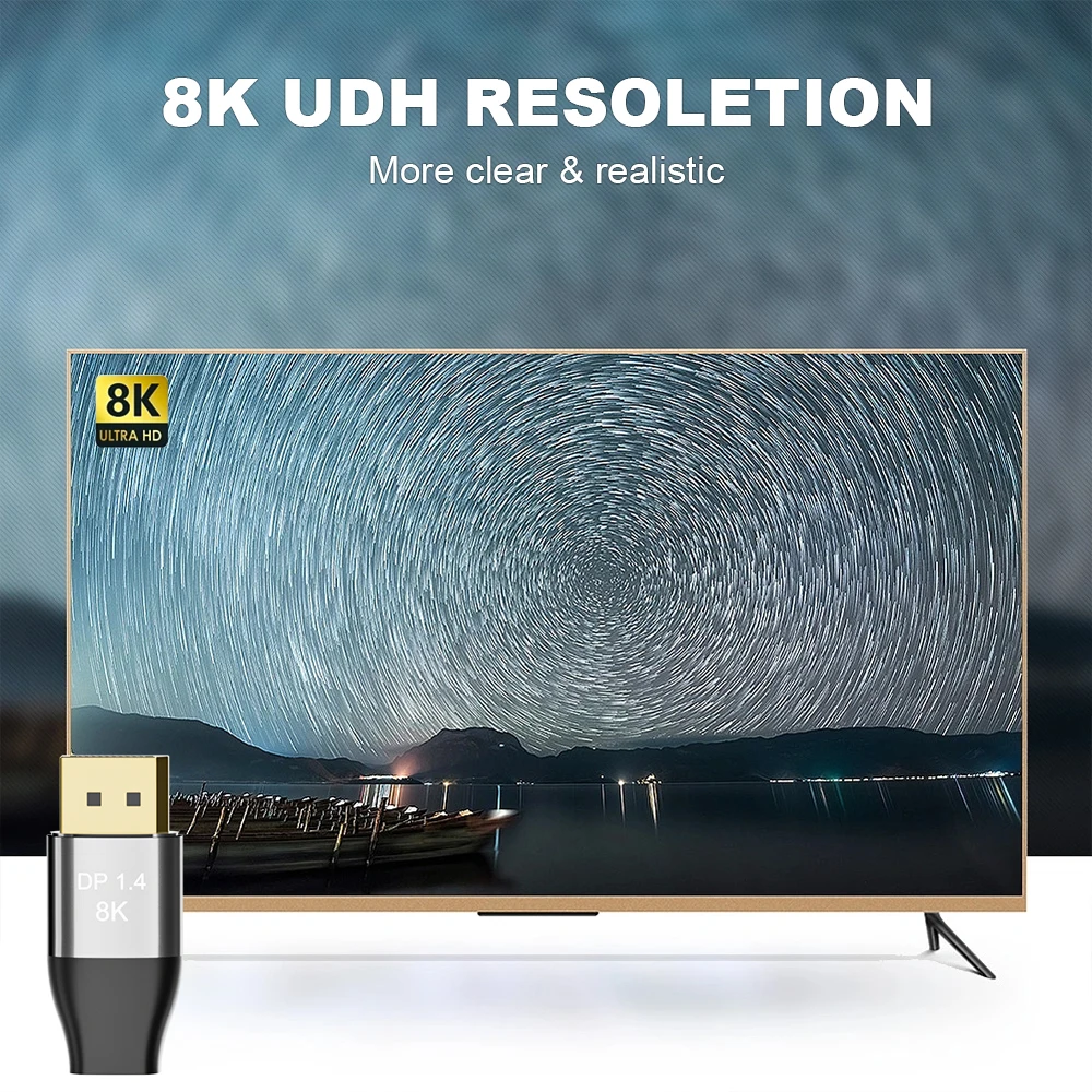 16K Mini DisplayPort zu DisplayPort Kabel DP2.1 Adapter 54Gbps 8K@60HZ 4K@120HZ Mini DP zu DP Bidirektional für Gaming Laptop – Detail 14