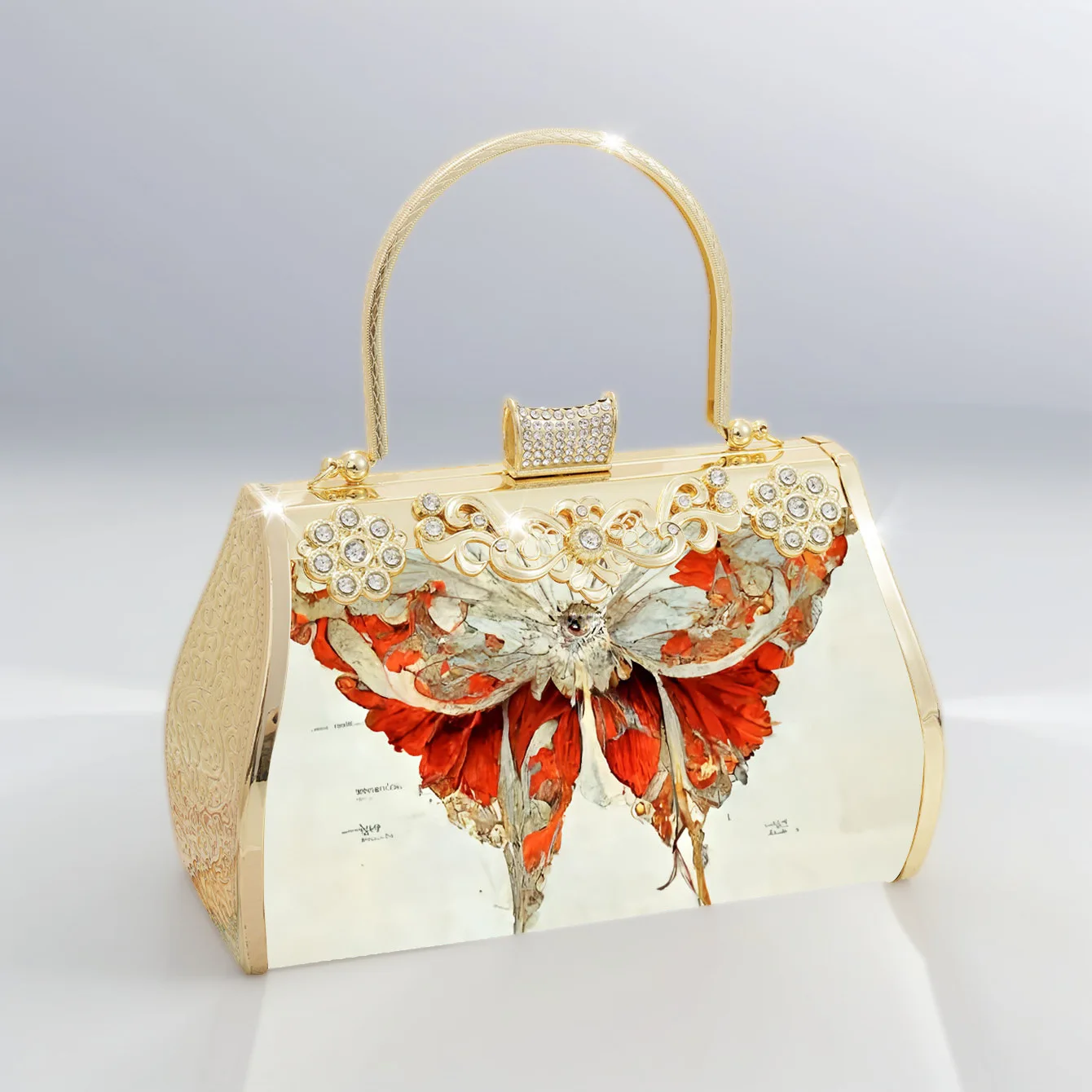 

Red Handmade Evening Bag Dinner Par Model Bag Dr Handbag PU Leather Crtwoman Made Faionable Clutch