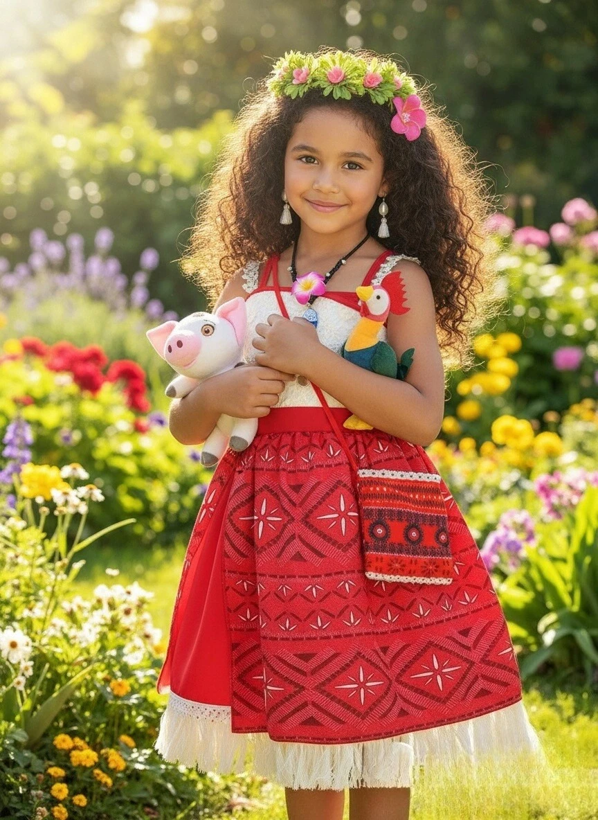 فستان ديزني فيلم الأميرة موانا 2 للفتيات التأثيري فايانا كرنفال حفلة المحيط مغامرة زي للأطفال ملابس تنكرية للهالوين #1