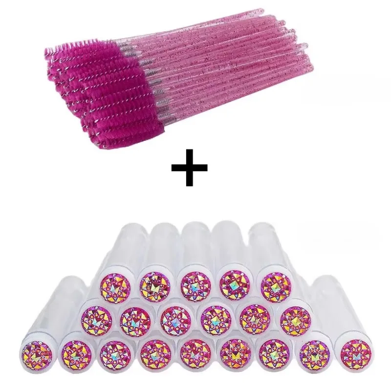 50 قطعة من أنابيب فرشاة الرموش مع عصي الماسكارا الكريستالية ومشط الحواجب - أدوات مكياج لأدوات تطبيق الرموش/الحواجب #4