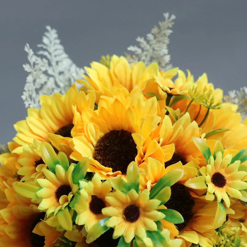 Artificial sunflower bridal bouquet wedding bride hand bouquet Western wedding photography props home Flower Wholesale