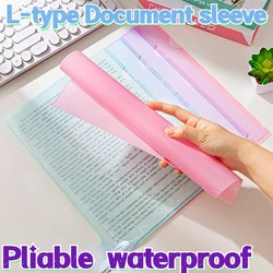 6 pcs L-shaped Transparent Folder PP Single-page Folder A4 Two-page Folder File Storage File Bag Contract Protective Cover